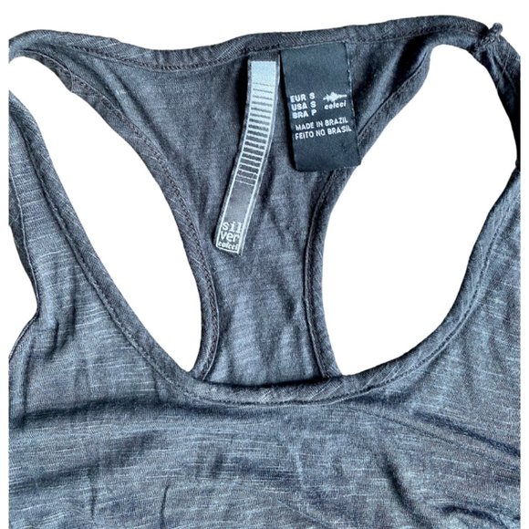 Silver Colcci Grey Knotted Racerback Tank Top Size Small - Picture 6 of 9